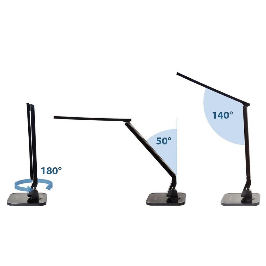 Tectake  Schreibtischlampe LED, 14 W 5 Helligkeitsstufen, 4 Farbtemperaturen 2er Set 
