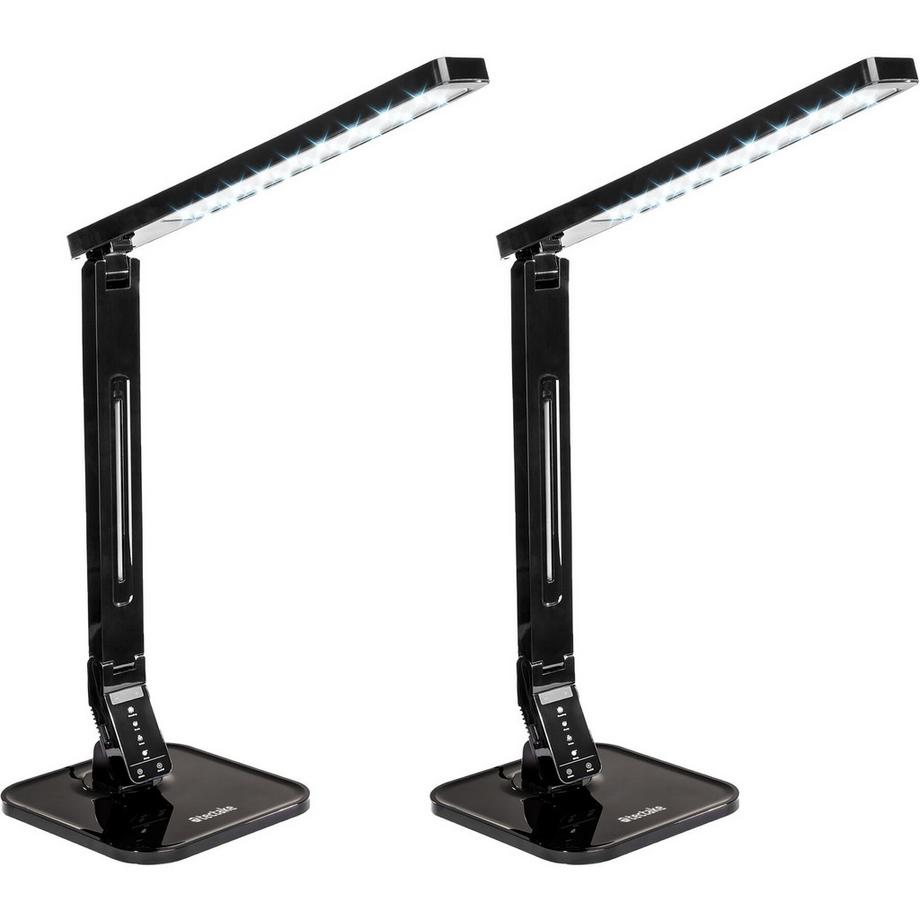Tectake  Schreibtischlampe LED, 14 W 5 Helligkeitsstufen, 4 Farbtemperaturen 2er Set 