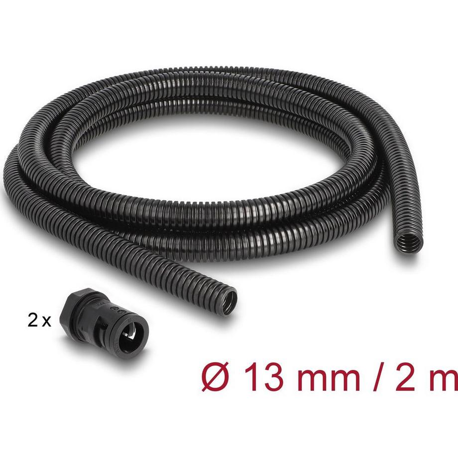 DeLock  Kabelschlauch 2 m x 13 mm Schwarz 