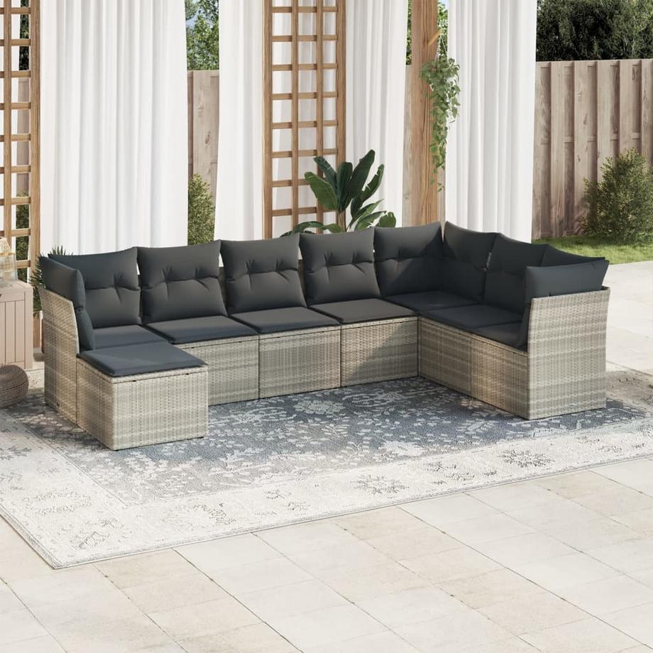 VidaXL Ensemble de canapés de jardin rotin synthétique  
