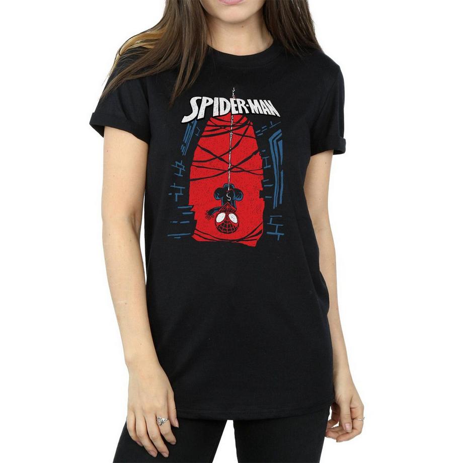 MARVEL Spider-Man Upside Down T-Shirt Stampata  
