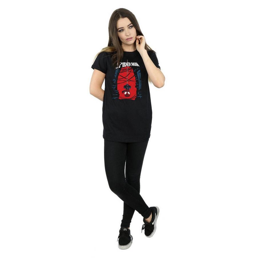 MARVEL Spider-Man Upside Down T-Shirt Stampata  