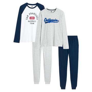 2er-Pack Pyjamas aus Jersey mit Aufschrift