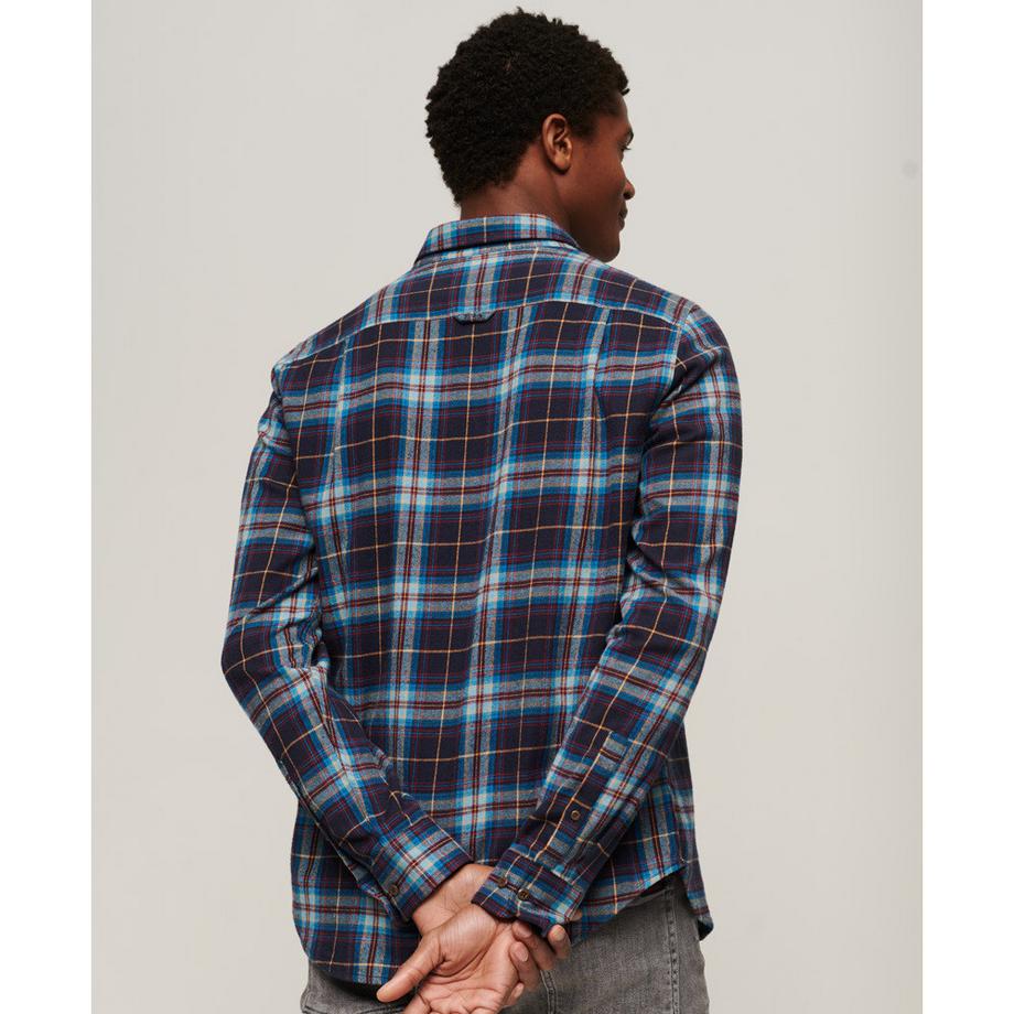 Superdry Camicia a Quadri Maniche Lunghe Cotone Biologico  