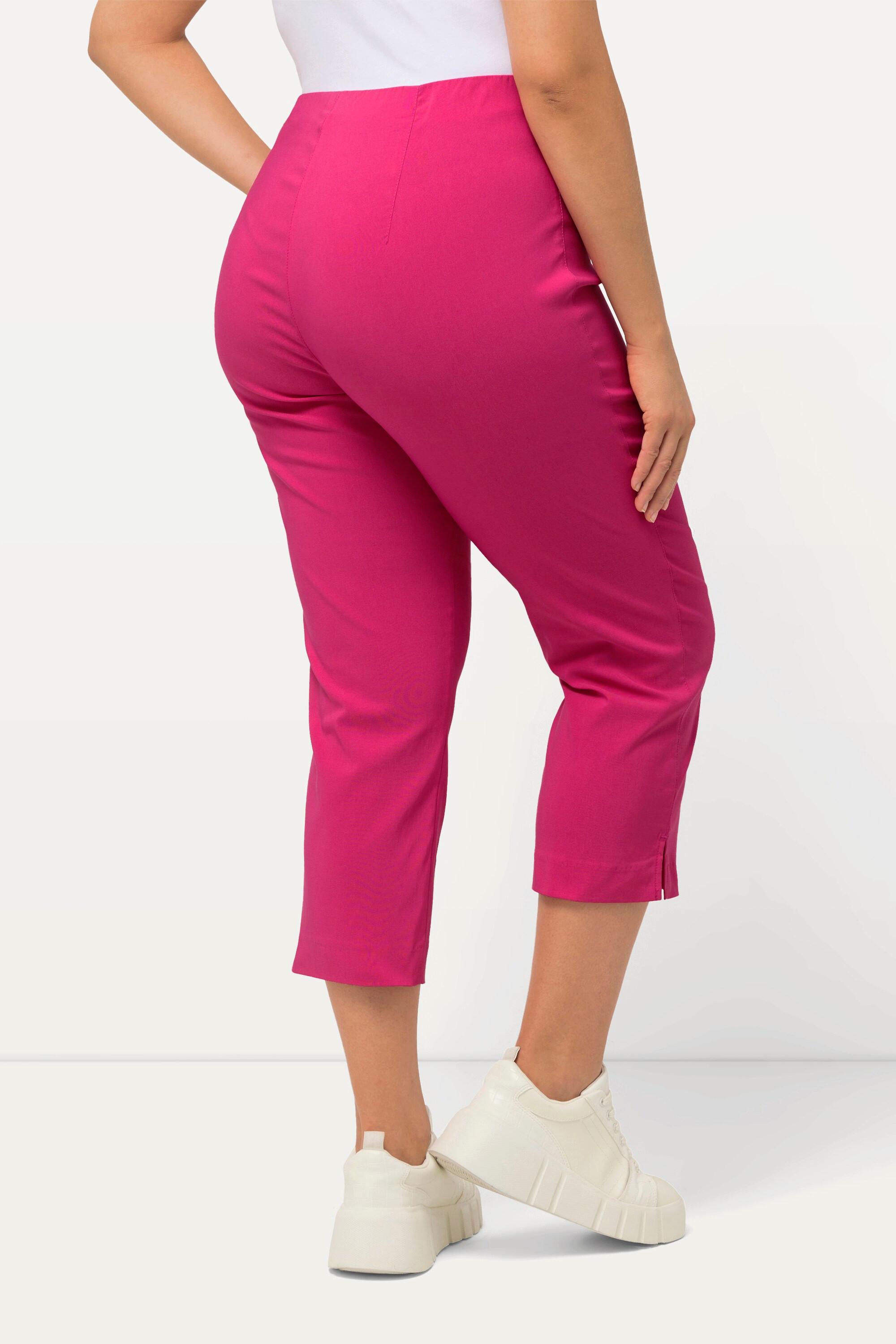 Ulla Popken  Pantalon en bengaline stretch, longueur 3/4 et taille élastique 