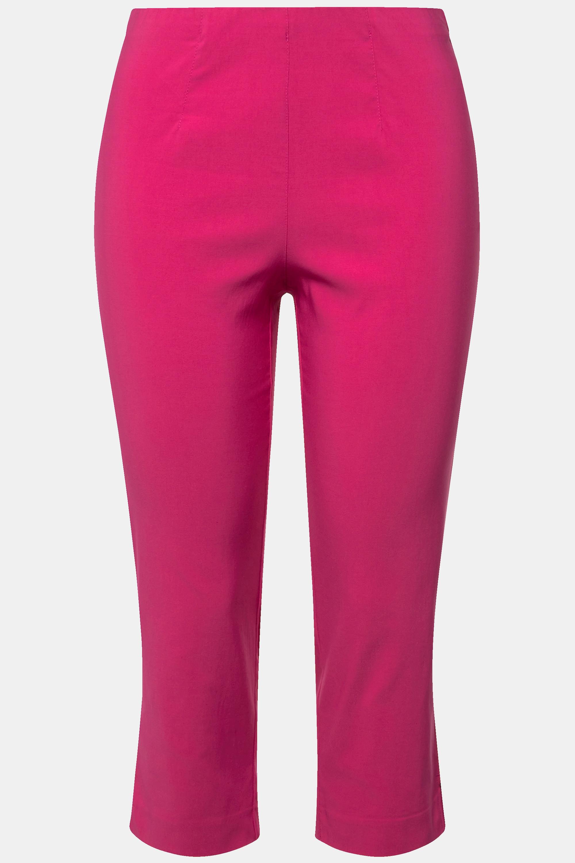 Ulla Popken  Pantalon en bengaline stretch, longueur 3/4 et taille élastique 