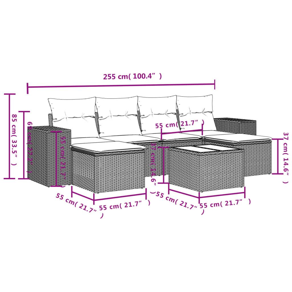 VidaXL Ensemble de canapés de jardin rotin synthétique  