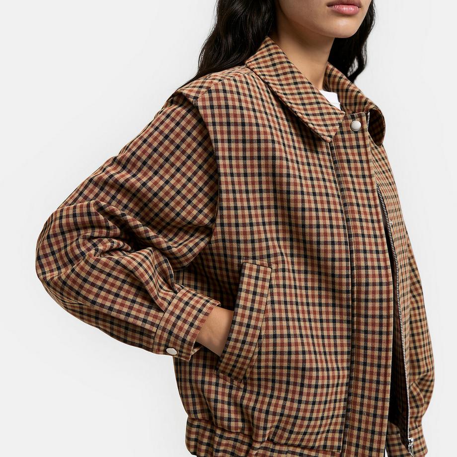 La Redoute Collections Blouson à carreaux col chemise  