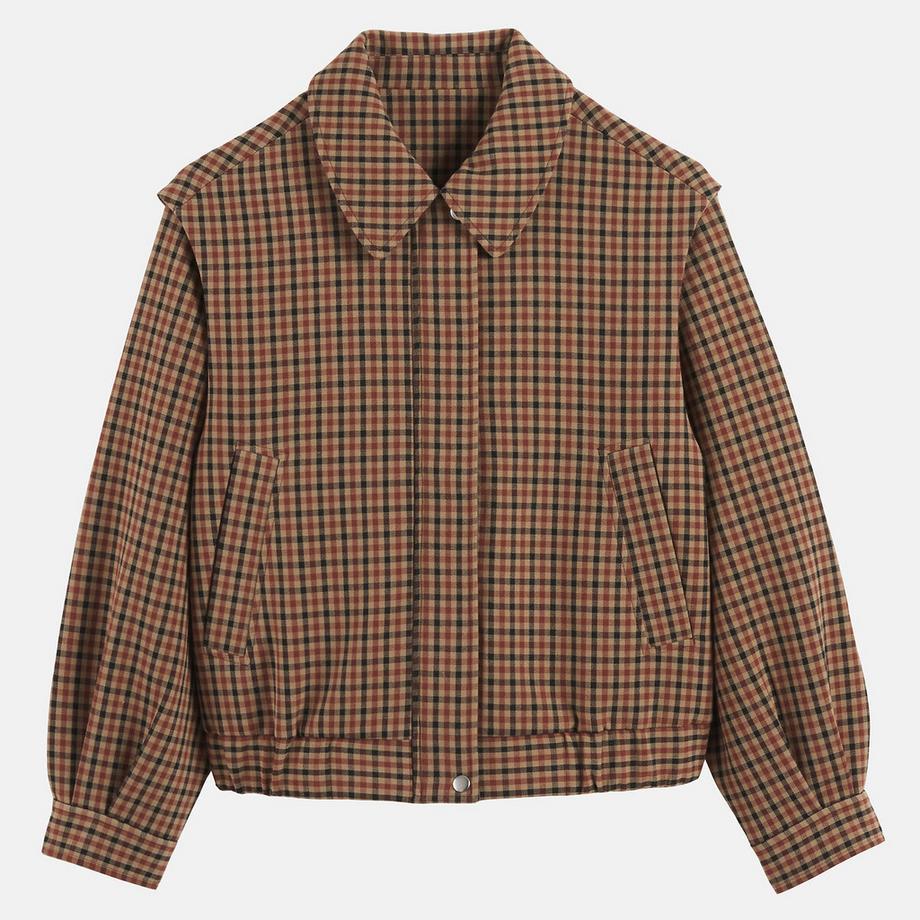 La Redoute Collections Blouson à carreaux col chemise  