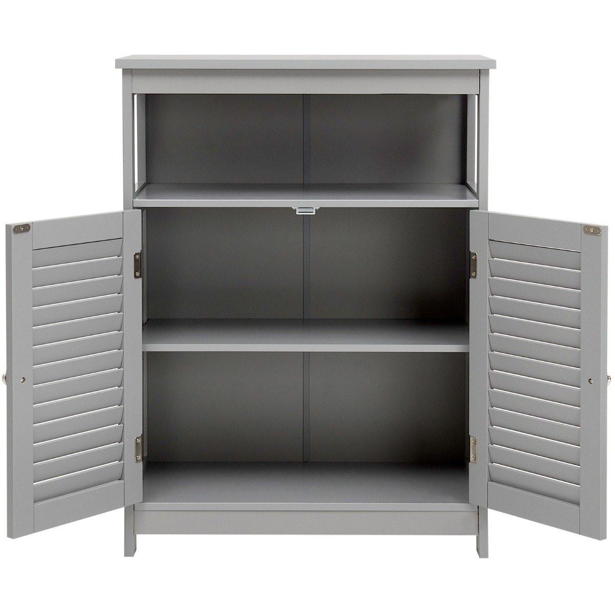 Northio Badezimmer-Schrank Hölzerner Aufbewahrungsschrank 60 x 30 x 80 cm Grau  