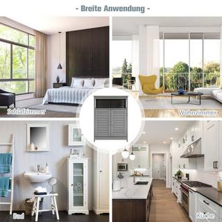 Northio Badezimmer-Schrank Hölzerner Aufbewahrungsschrank 60 x 30 x 80 cm Grau  