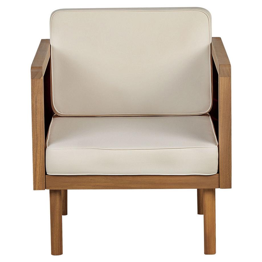 Beliani Gartensessel mit Ottomane aus Akazienholz Rustikal BARATTI  