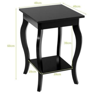 Northio Tavolino con ripiano con gambe curve, tavolino da divano, tavolino da caffè, 40 x 40 x 60 cm, nero  