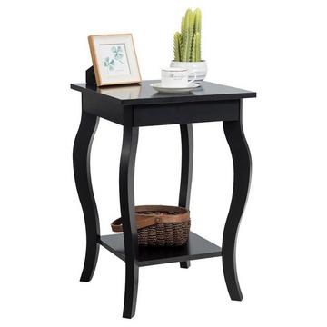 Tavolino con ripiano con gambe curve, tavolino da divano, tavolino da caffè, 40 x 40 x 60 cm, nero