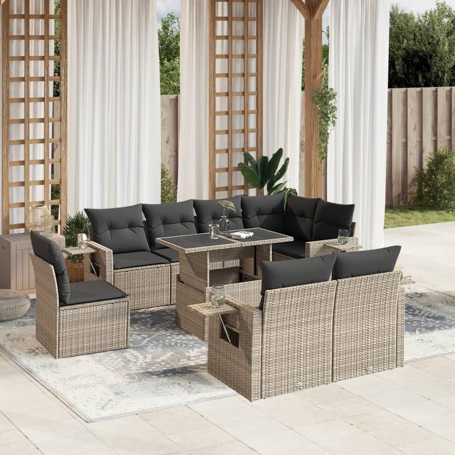 VidaXL set divano da giardino Polirattan  