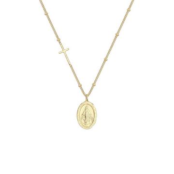 Collier Pendentif Image De La Vierge Et Croix