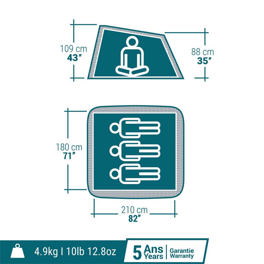 QUECHUA  Zelt - 2 SECONDS TENT 