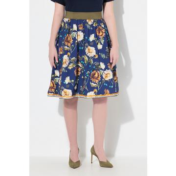 Trachtenrock, A-Linie, Elastikbund, Zierbänder, Spitze