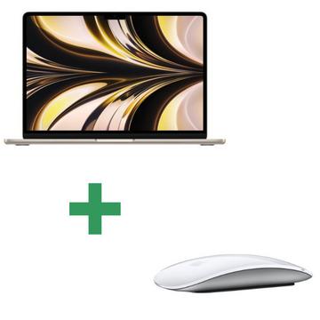 MacBook Air 13" 2022 Apple M2 3,5 Ghz 8 Go 256 Go SSD Lumière Stellaire + Souris Apple Magic Mouse 2 Sans Fil - Blanche