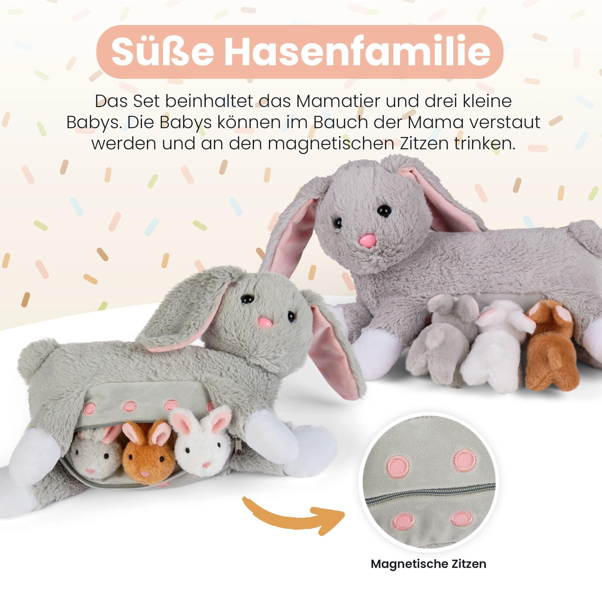 Mamanimals  Mama Hase & Babys (25cm) 