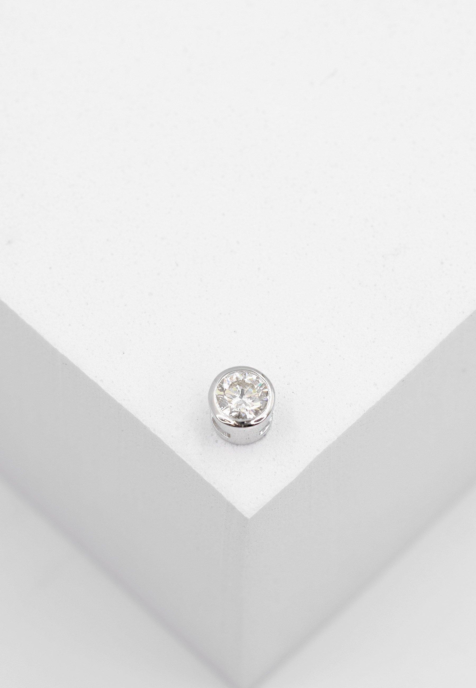 MUAU Schmuck  Solitär Anhänger Zargenfassung Weissgold 750 Diamant 0.33ct. 6.5x6.5mm 