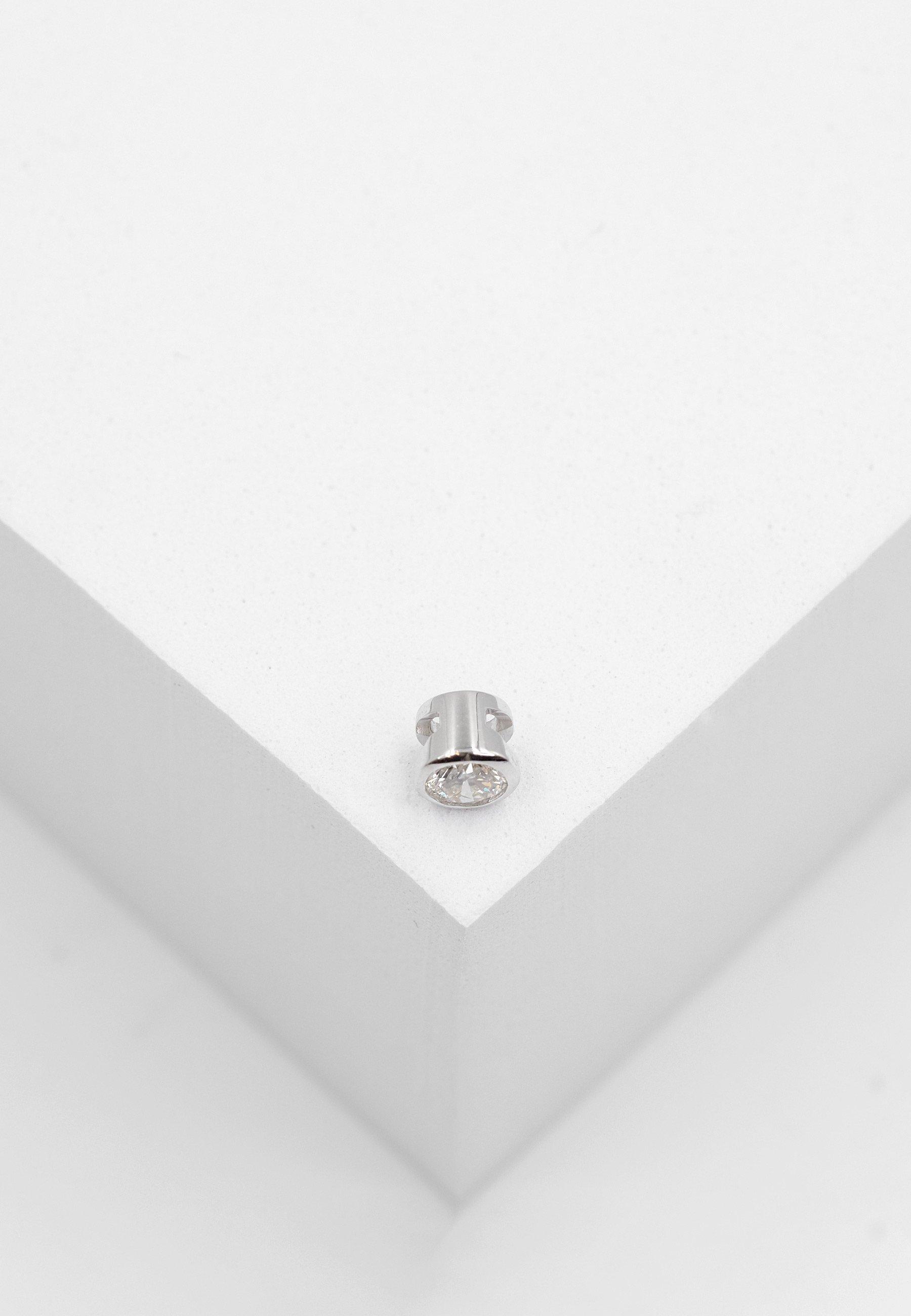 MUAU Schmuck  Solitär Anhänger Zargenfassung Weissgold 750 Diamant 0.33ct. 6.5x6.5mm 