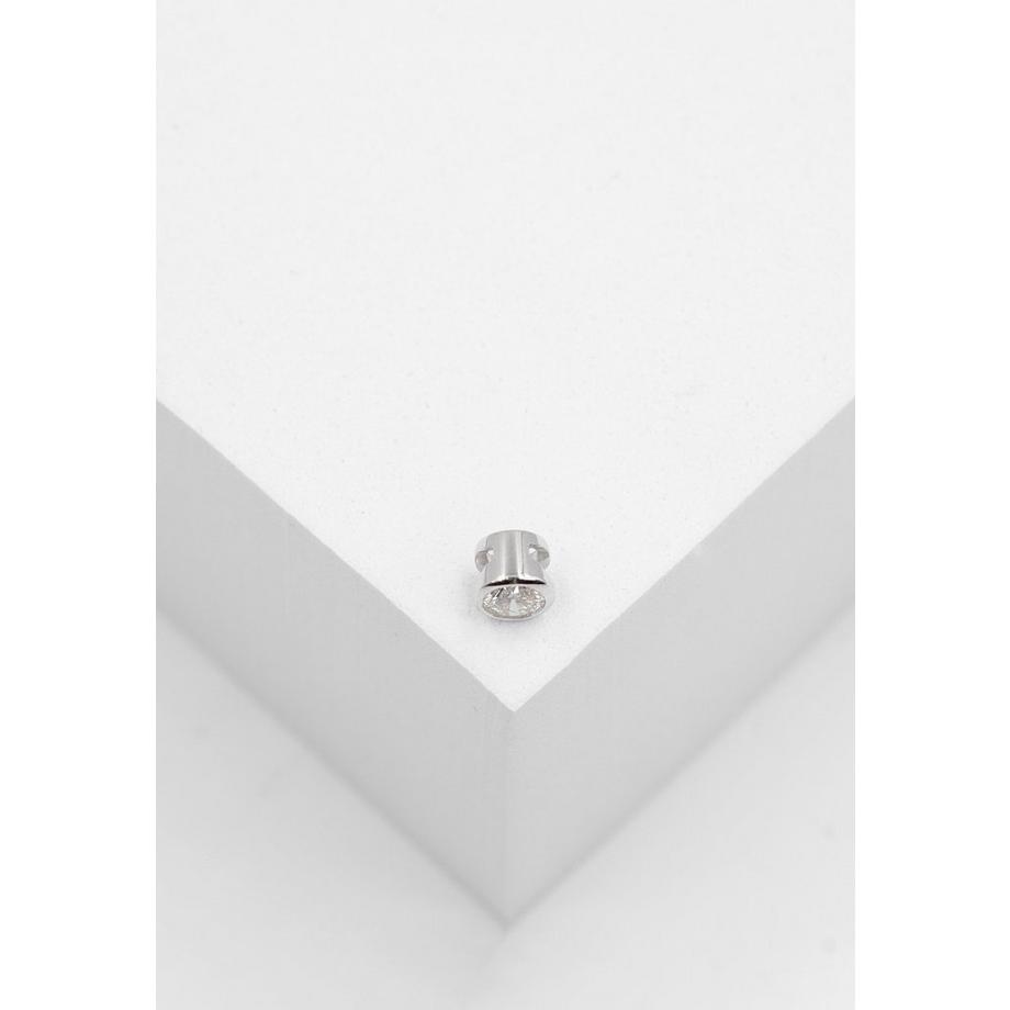 MUAU Schmuck  Pendentif solitaire Monture en or blanc 750 Diamant 0,33ct. 6,5x6,5mm 