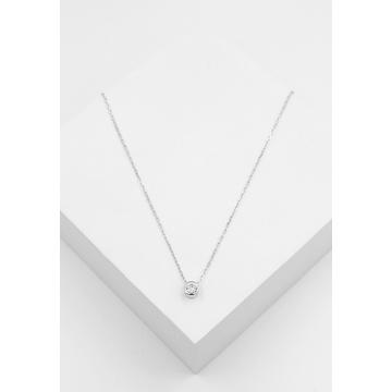 Solitär Anhänger Zargenfassung Weissgold 750 Diamant 0.33ct. 6.5x6.5mm