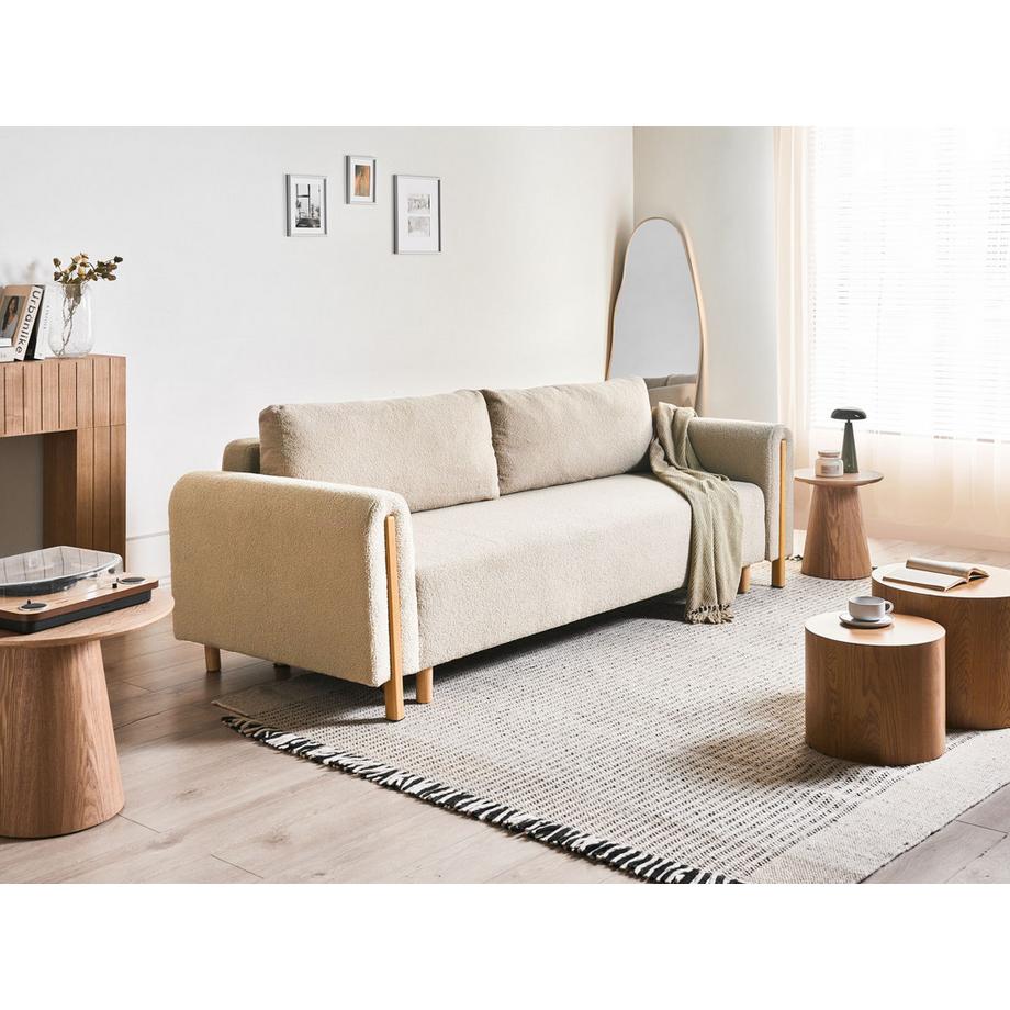 Beliani Divano letto en Bouclé Moderno KVAM  