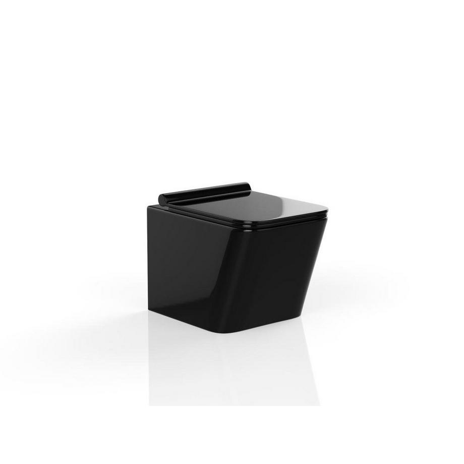 Wand-WC aus Keramik ohne Flansch - Schwarz glänzend - CLEMONA