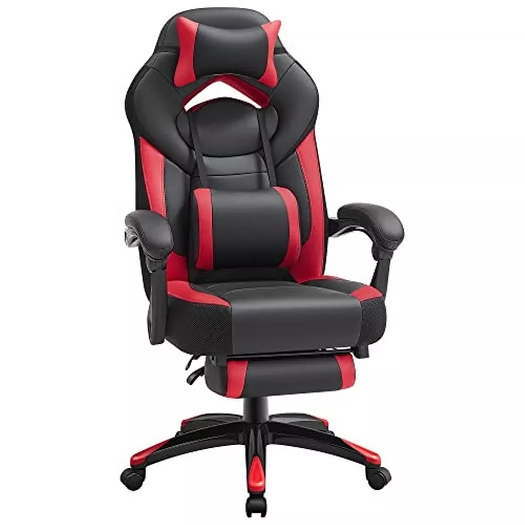 Pricenet – Ergonomischer Gaming-Stuhl mit Fußstütze und Lordosenstütze, 120cm