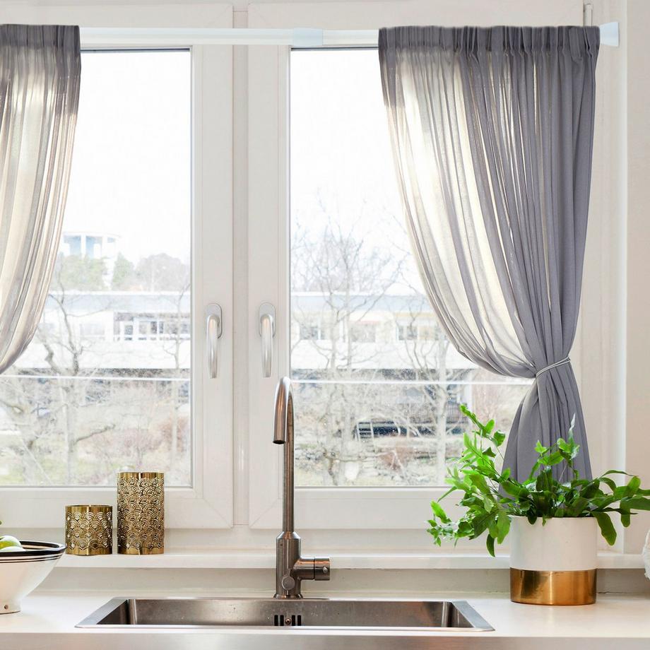 B2X Weiße Teleskopstange Edelstahl  