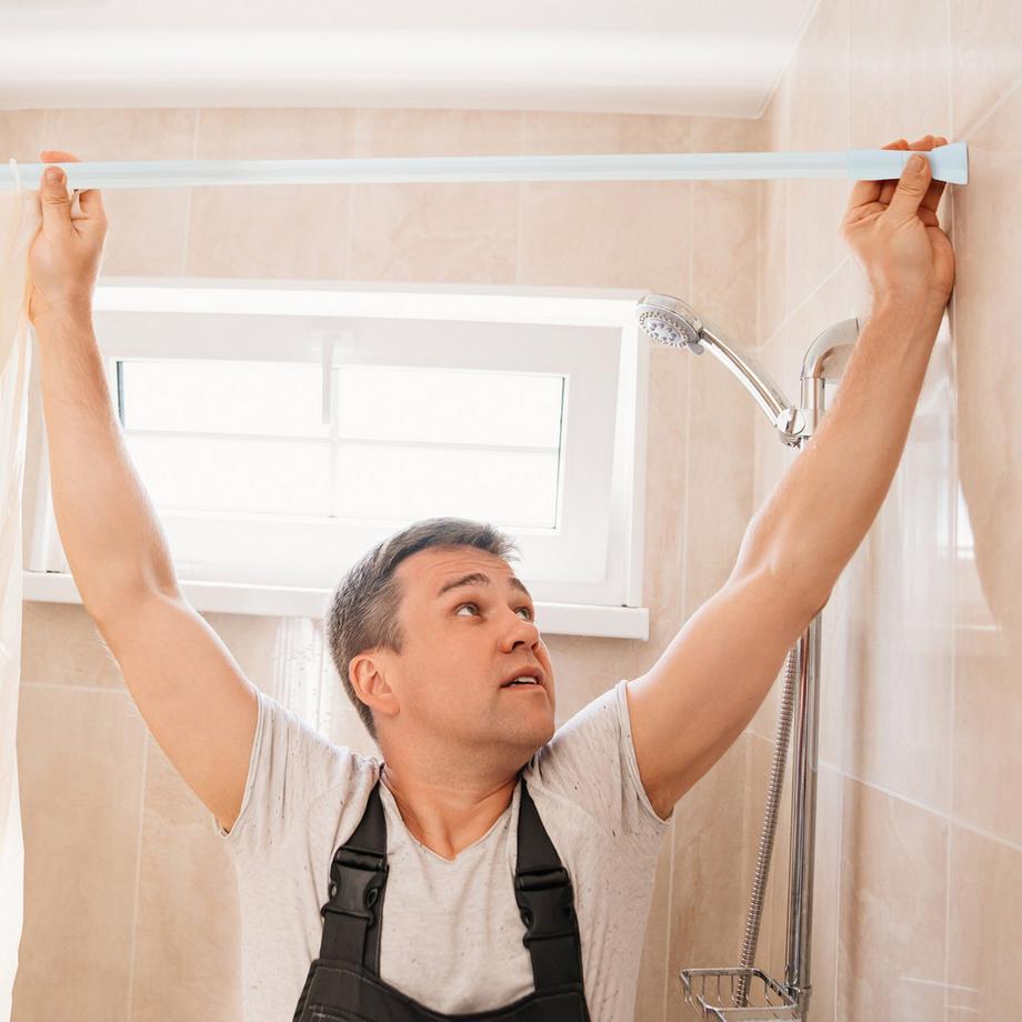 B2X Weiße Teleskopstange Edelstahl  