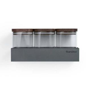 Forster Home Scaffale msagnetico con 3 barattoli noce  