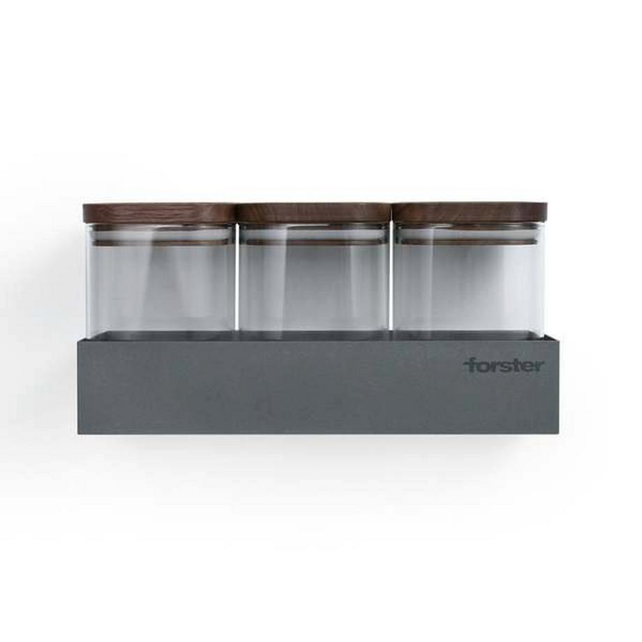 Forster Home Scaffale msagnetico con 3 barattoli noce  