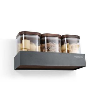 Forster Home Scaffale msagnetico con 3 barattoli noce  