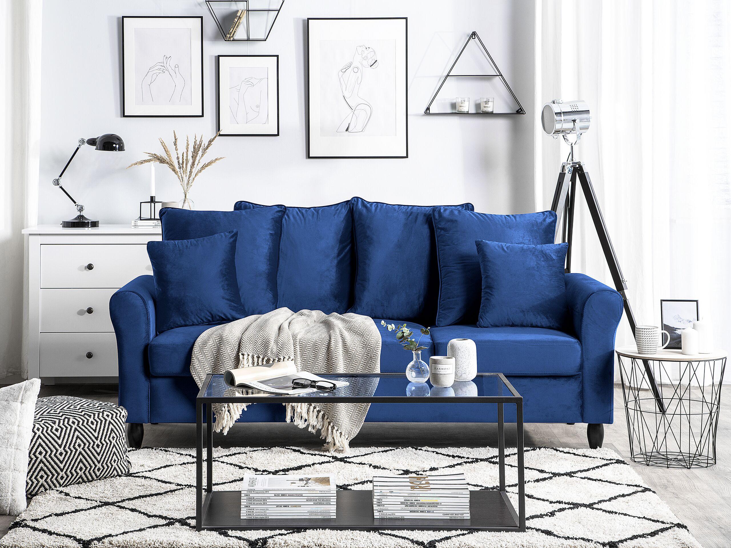 Beliani 3 Sitzer Sofa aus Samtstoff Modern BORNHOLM  