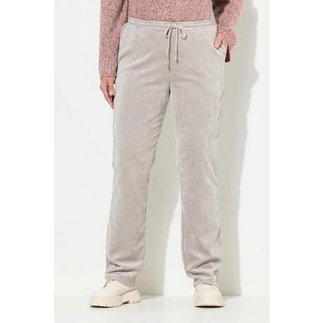 Ulla Popken  Pantalon en velours côtelé Ruby, matière extensible, taille élastique et cordon de serrage 