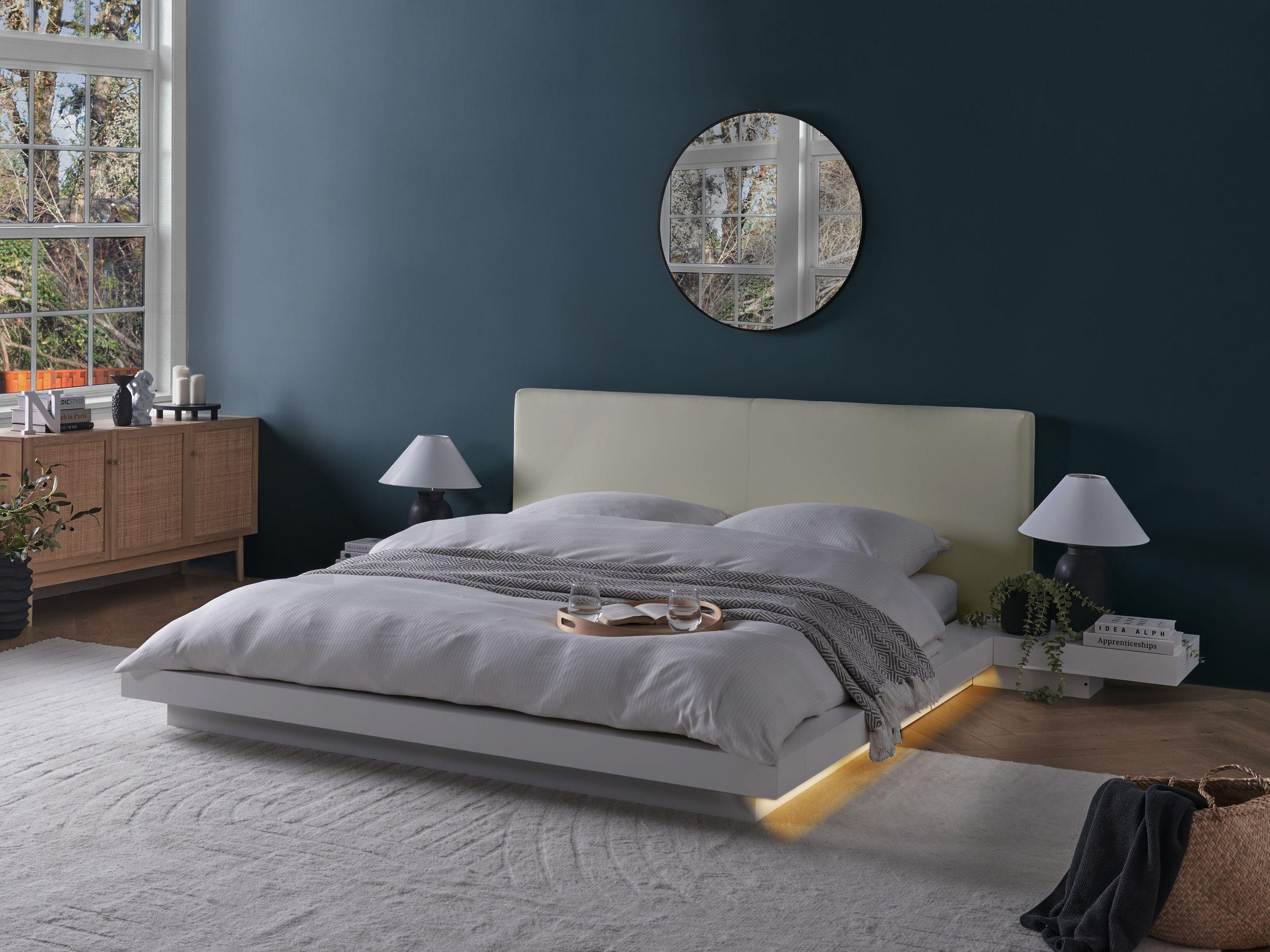 Beliani Letto con LED en Fibra a media densità (MDF) Scandinavo ZEN  