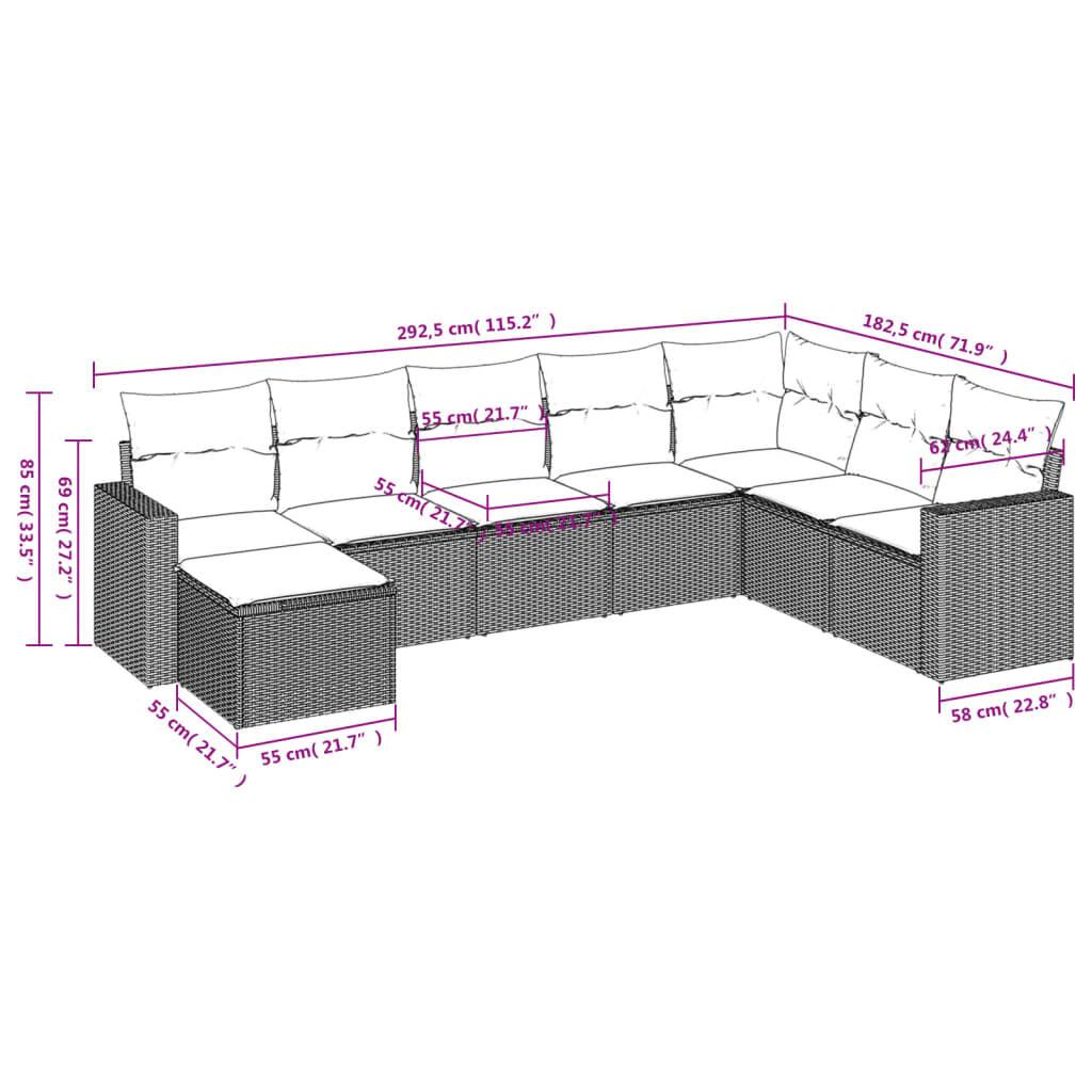 VidaXL Ensemble de canapés de jardin rotin synthétique  