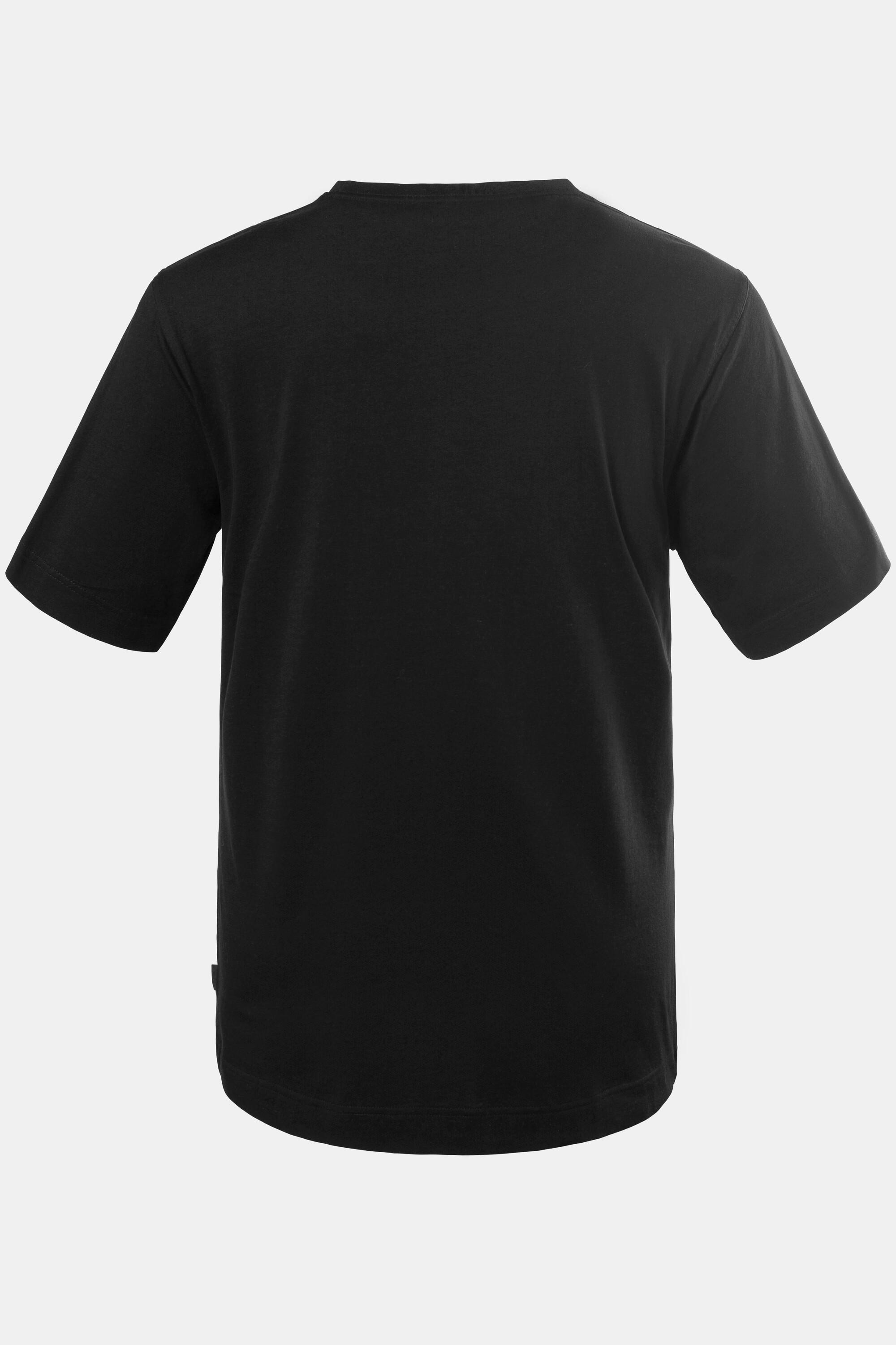 JP1880  T-shirt Basic en coton peigné, col rond noir 