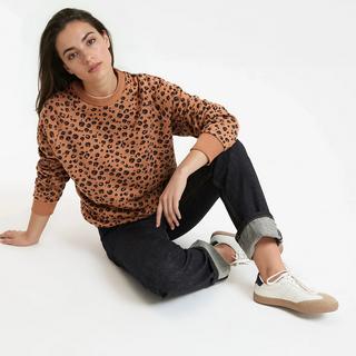 La Redoute Collections Felpa Girocollo Vestibilità Ampia Stampa Leopardata  