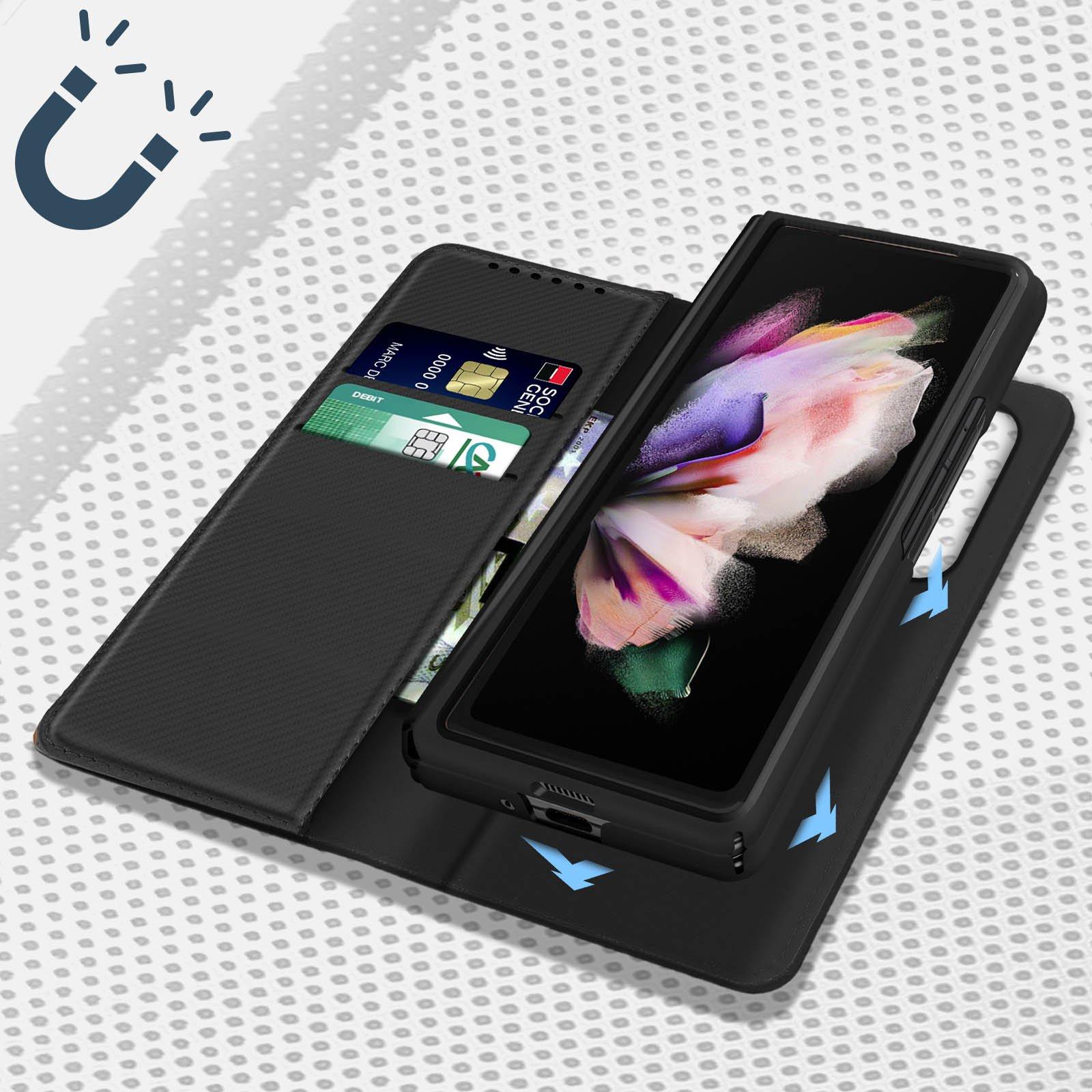 Avizar  Coque Z Fold 3 clapet amovible Noir 
