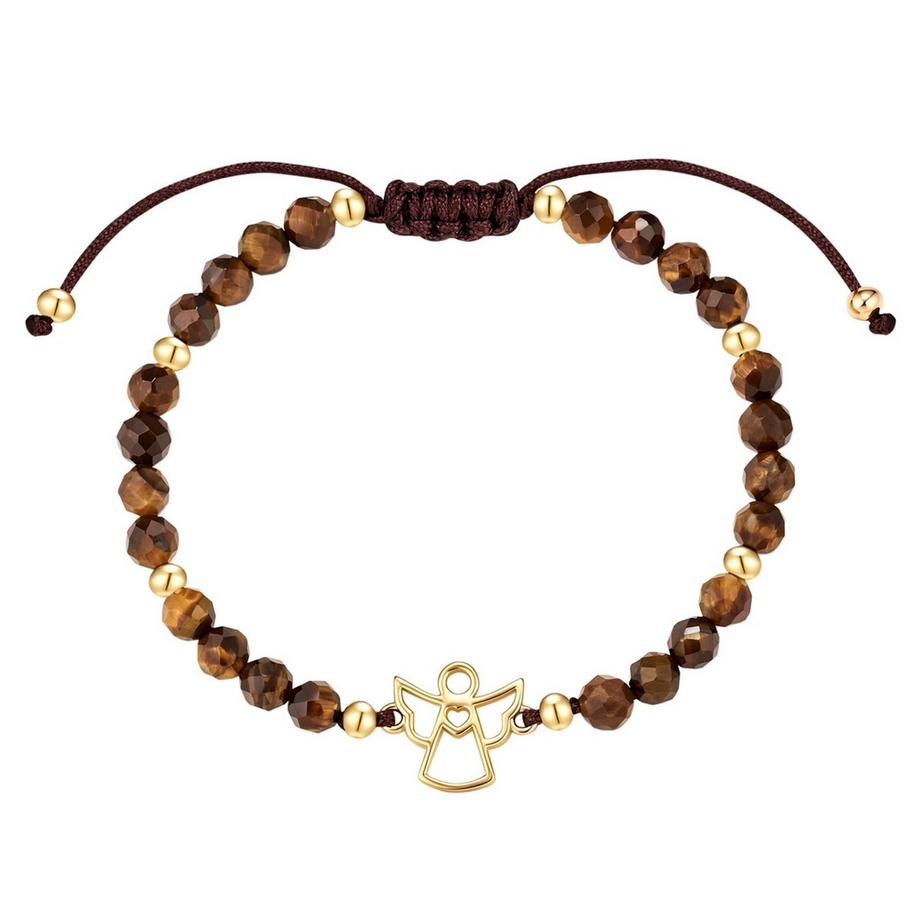 Armband Engel Messing Tigerauge