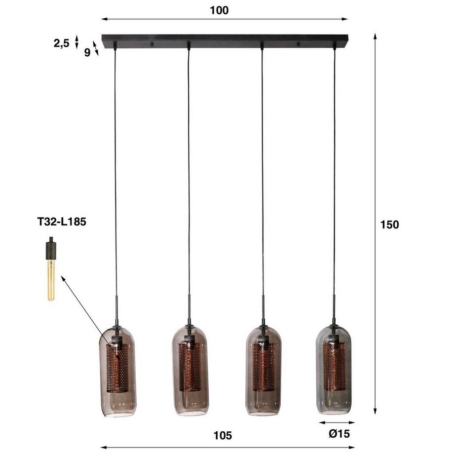 mutoni Suspension Verre Fumé 4L  