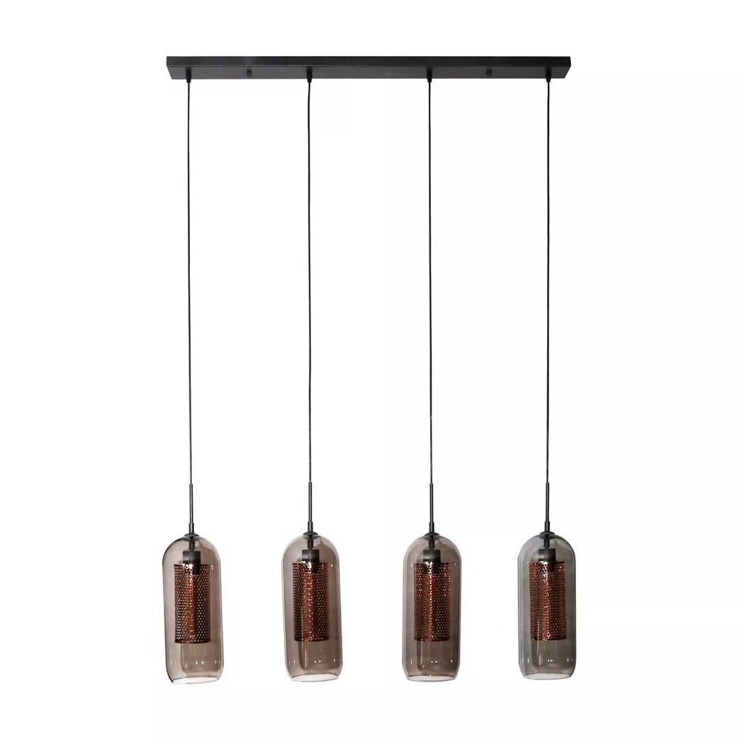 mutoni – Hängelampe Smoke Glass 4L, One Size, Schwarz
