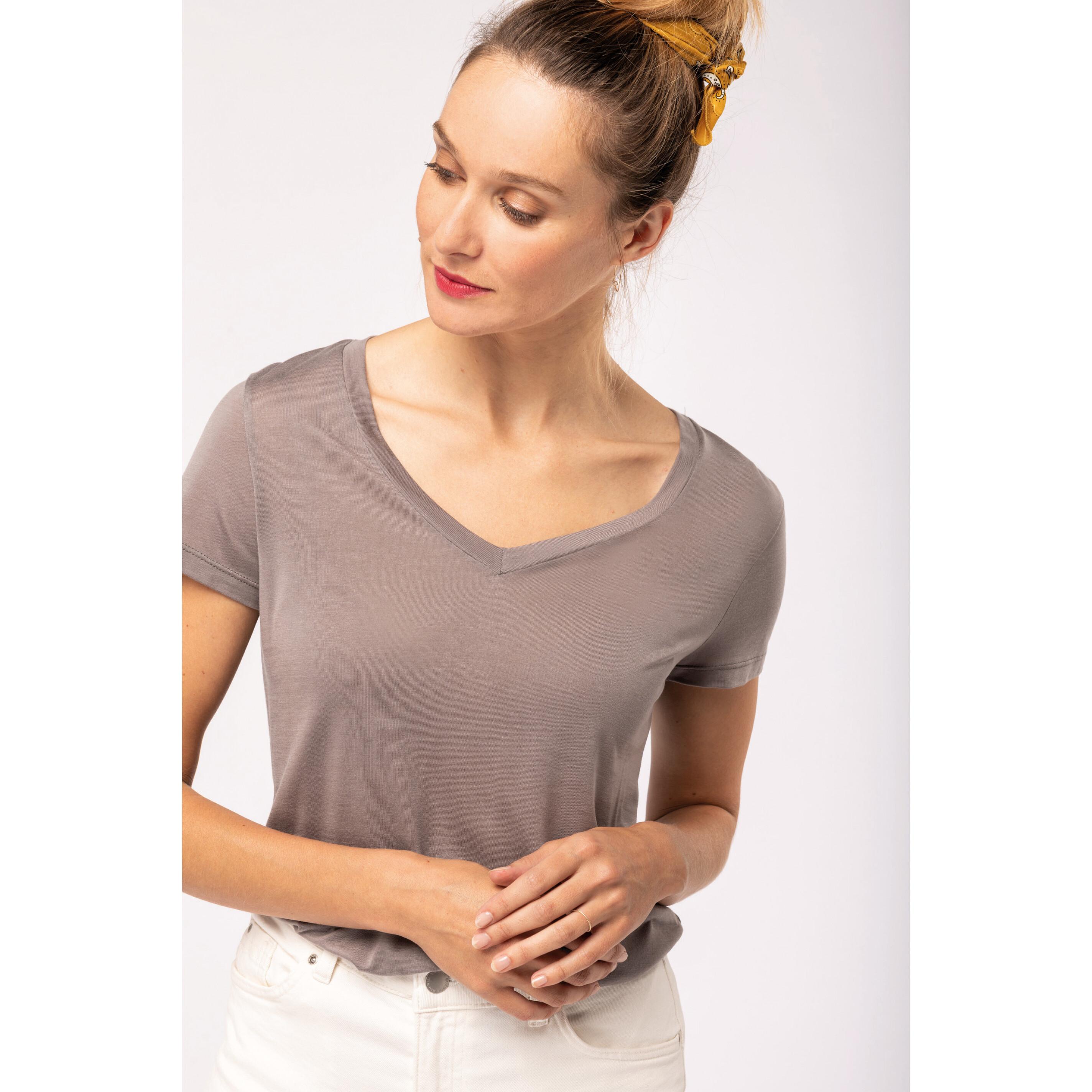 Kariban Yoce Tencel Col V Manches Courtes T-Shirt  