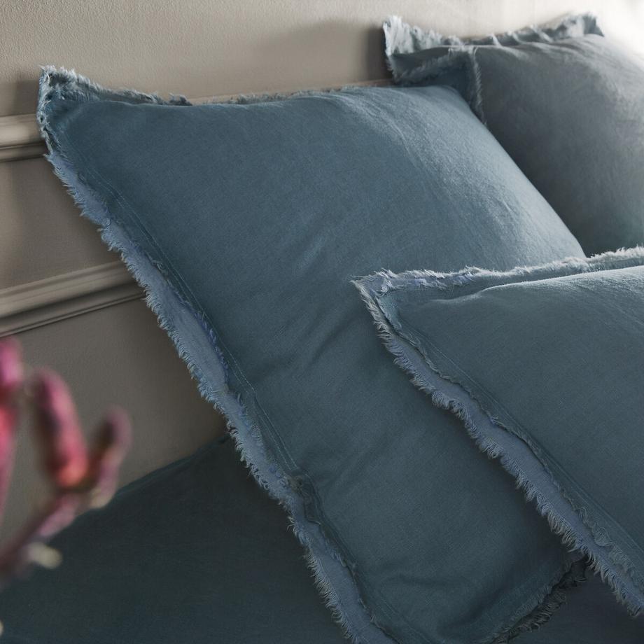 AM.PM Alhanasia Bettdeckenbezug gewaschenes Leinen doppelte Fransen  