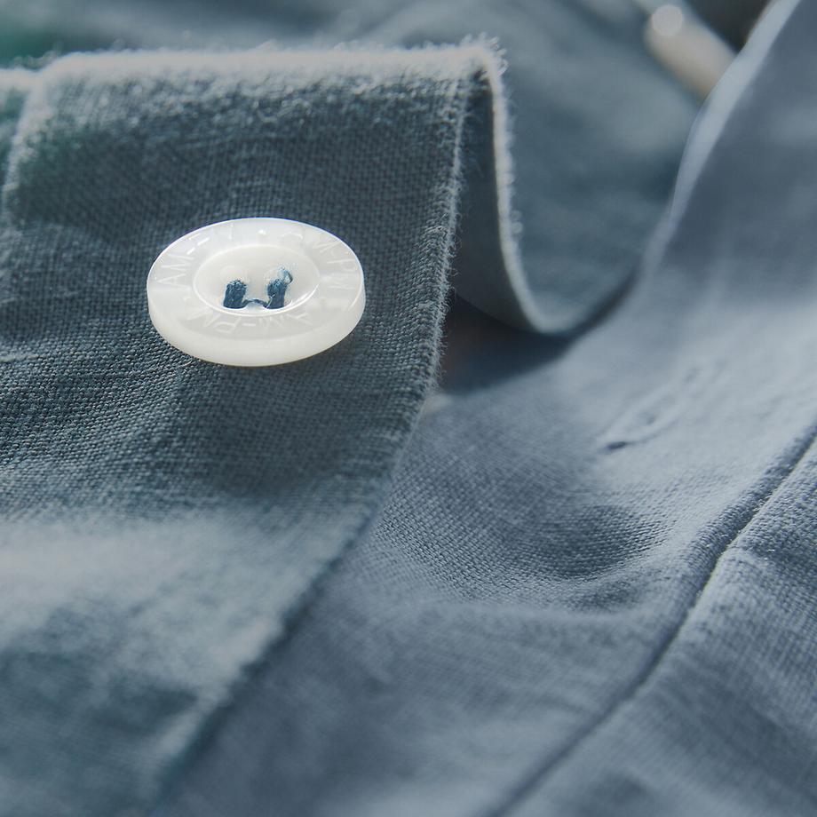 AM.PM Alhanasia Bettdeckenbezug gewaschenes Leinen doppelte Fransen  