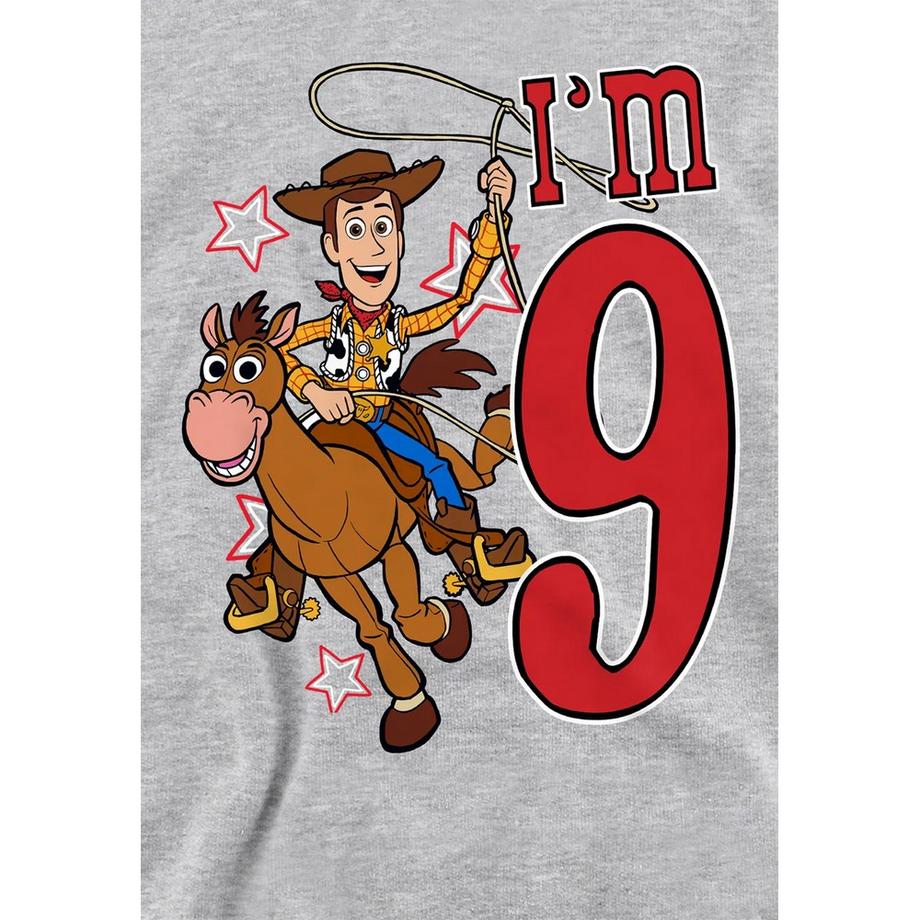 Toy Story  I'm 9 Hoodie Zum Überziehen, Meliert, Geburtstag 